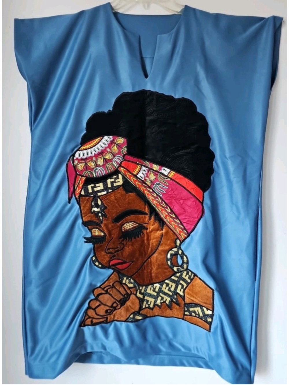 African- Hand Crafted Shirt Dress Gown for women With Side Pockets